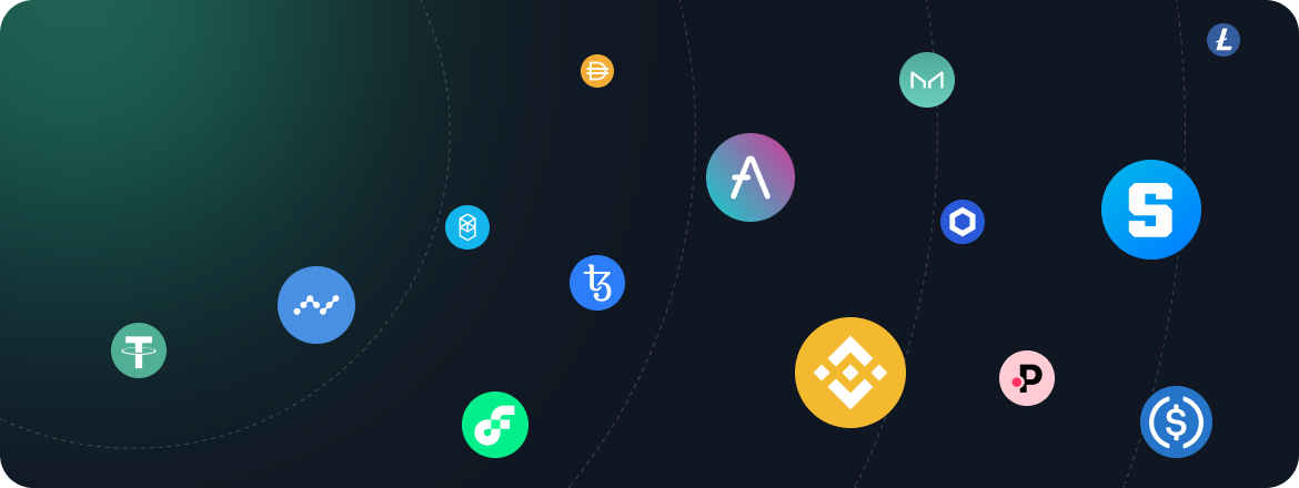 Crypto market assets and trading symbols